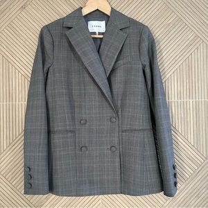 💕GORGEOUS💕NEW! FRAME Gray Plaid Blazer, Jacket, 4